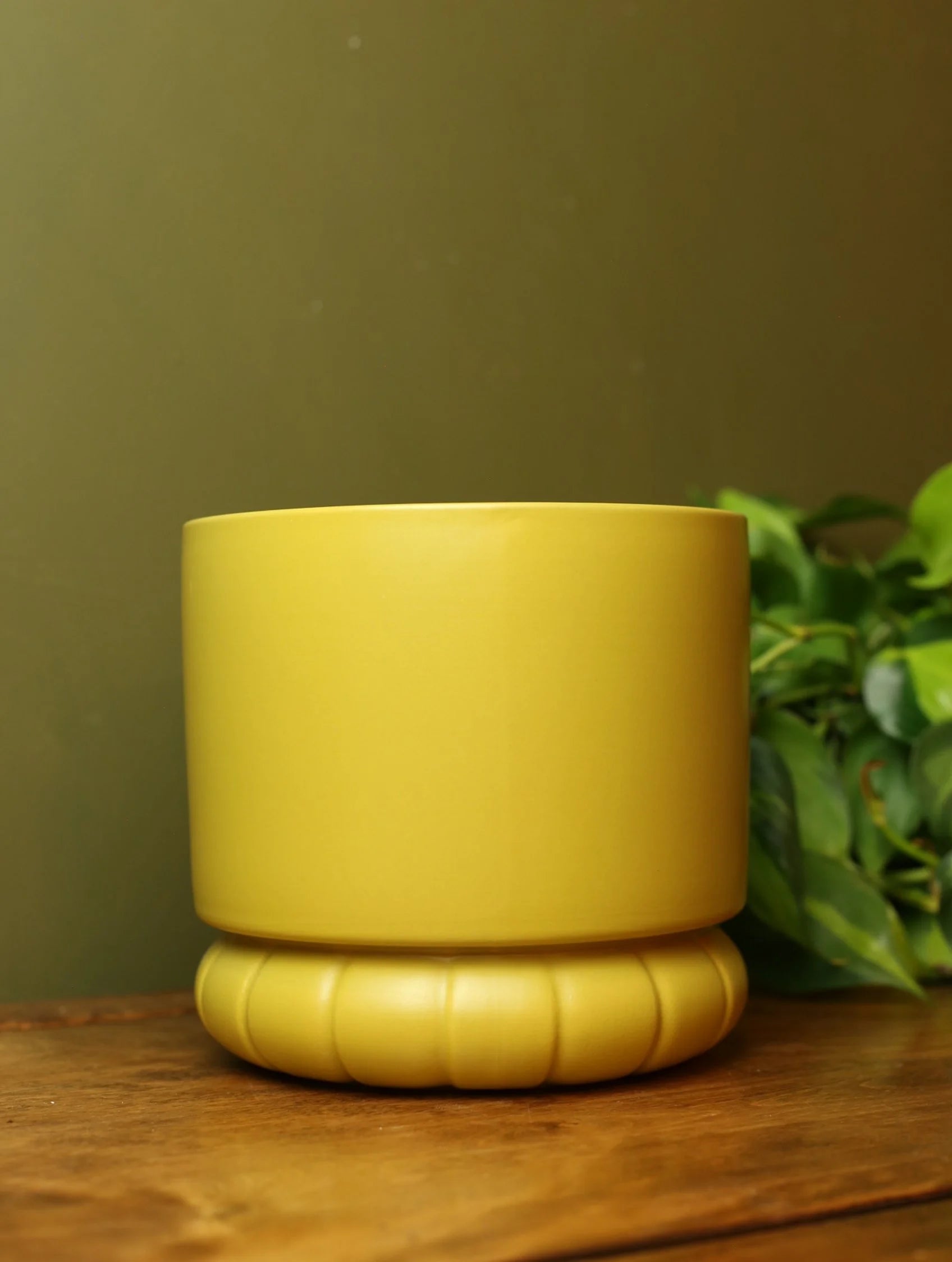 Chartreuse Rib Plant Pot