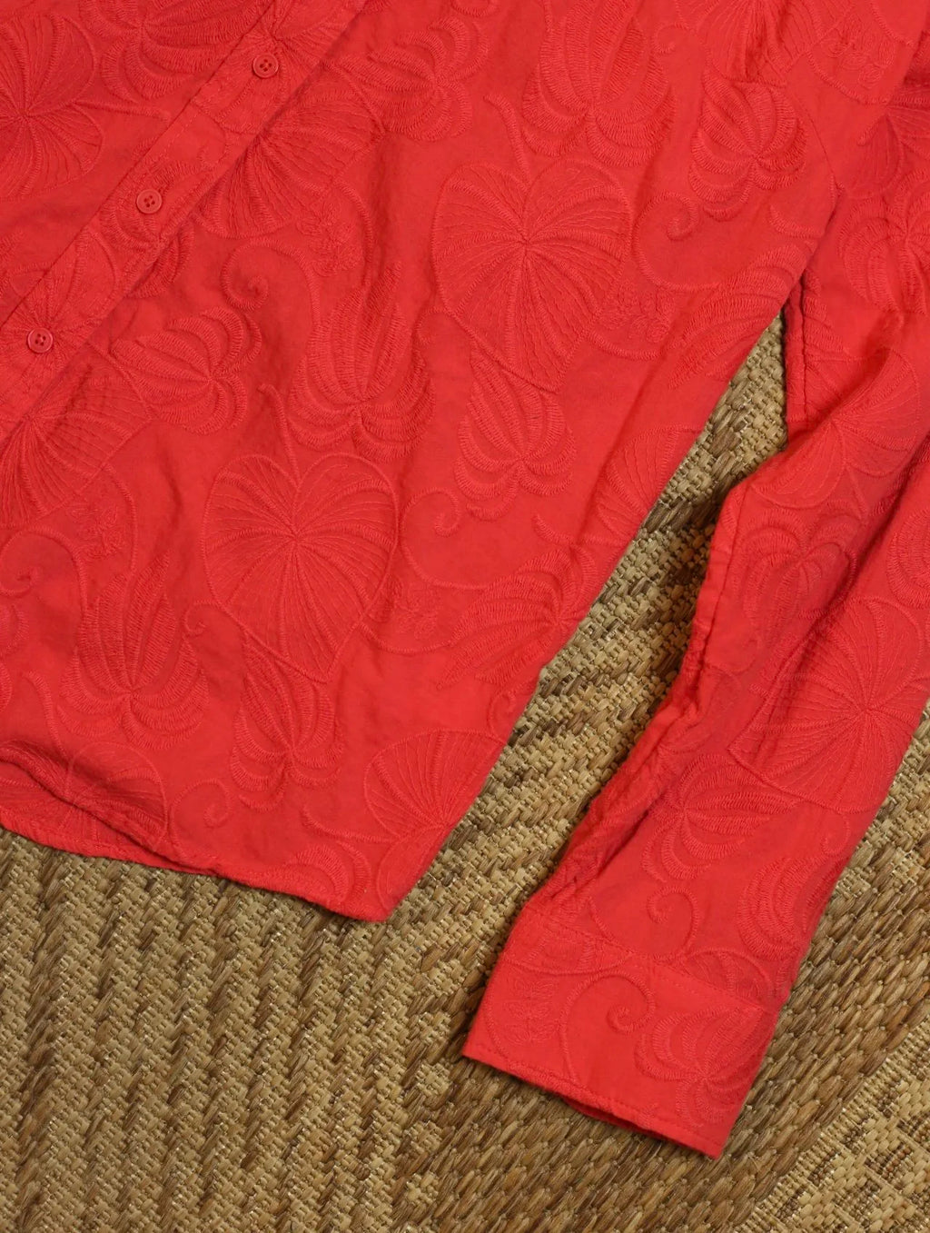 Coral Floral Button Up