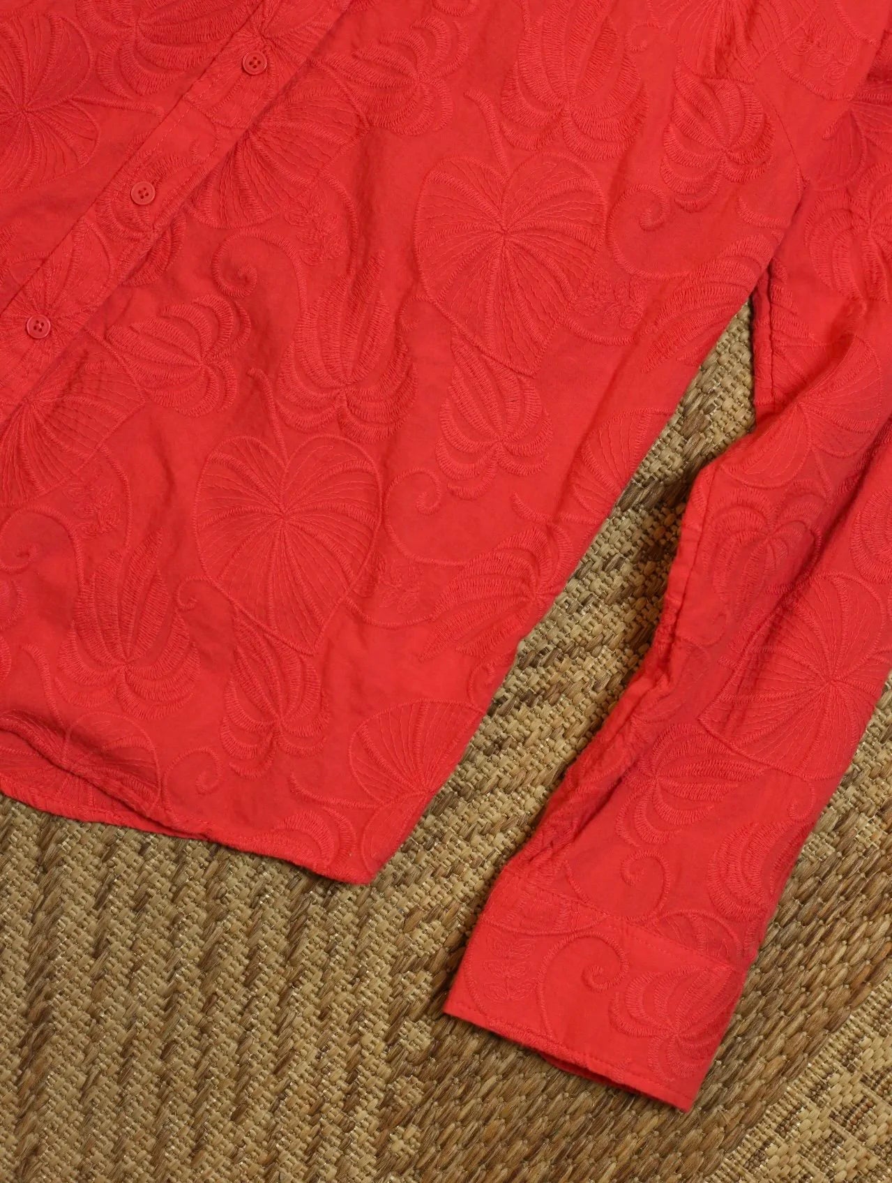 Coral Floral Button Up