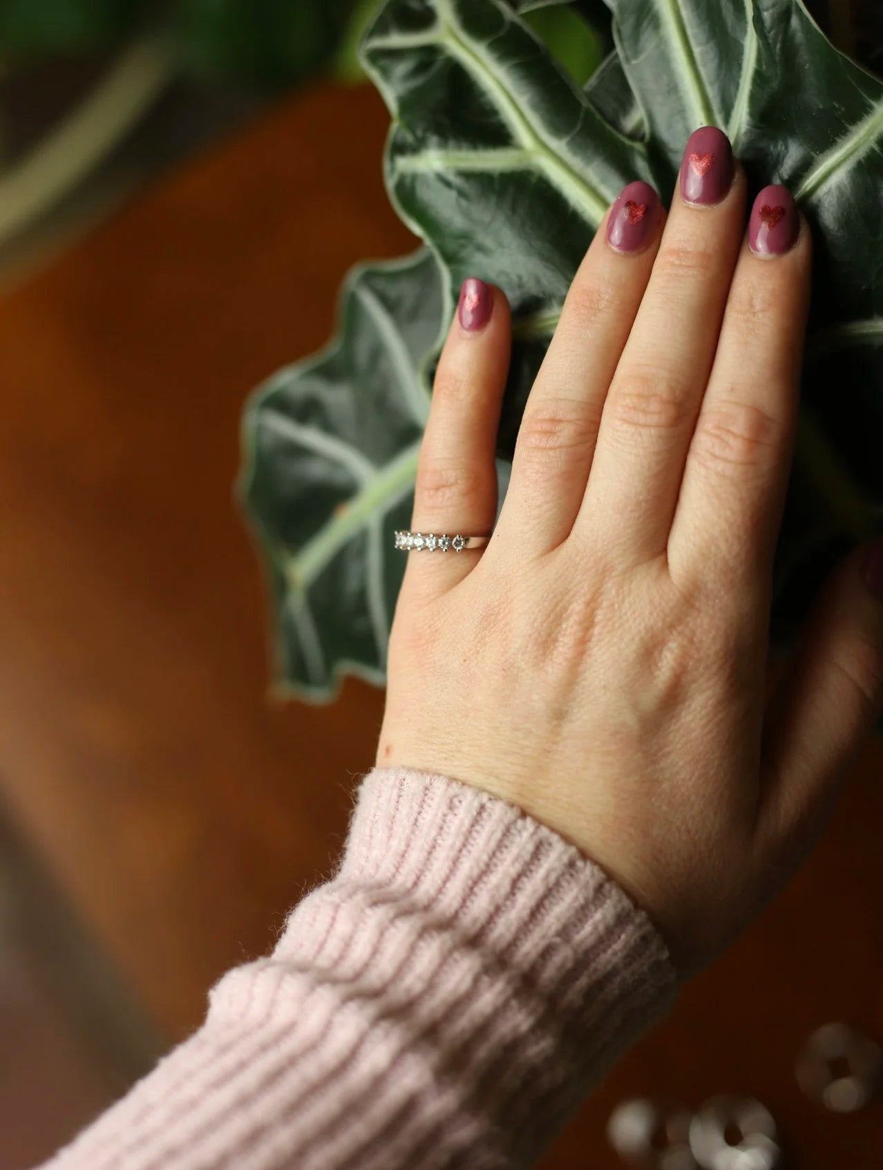 Faux Diamond Silver Tone Ring - Size 5.25