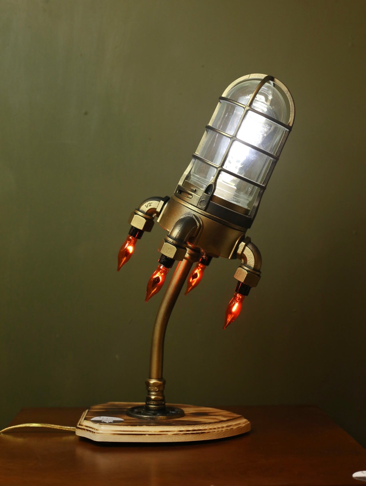 Brass Rocket Lamp