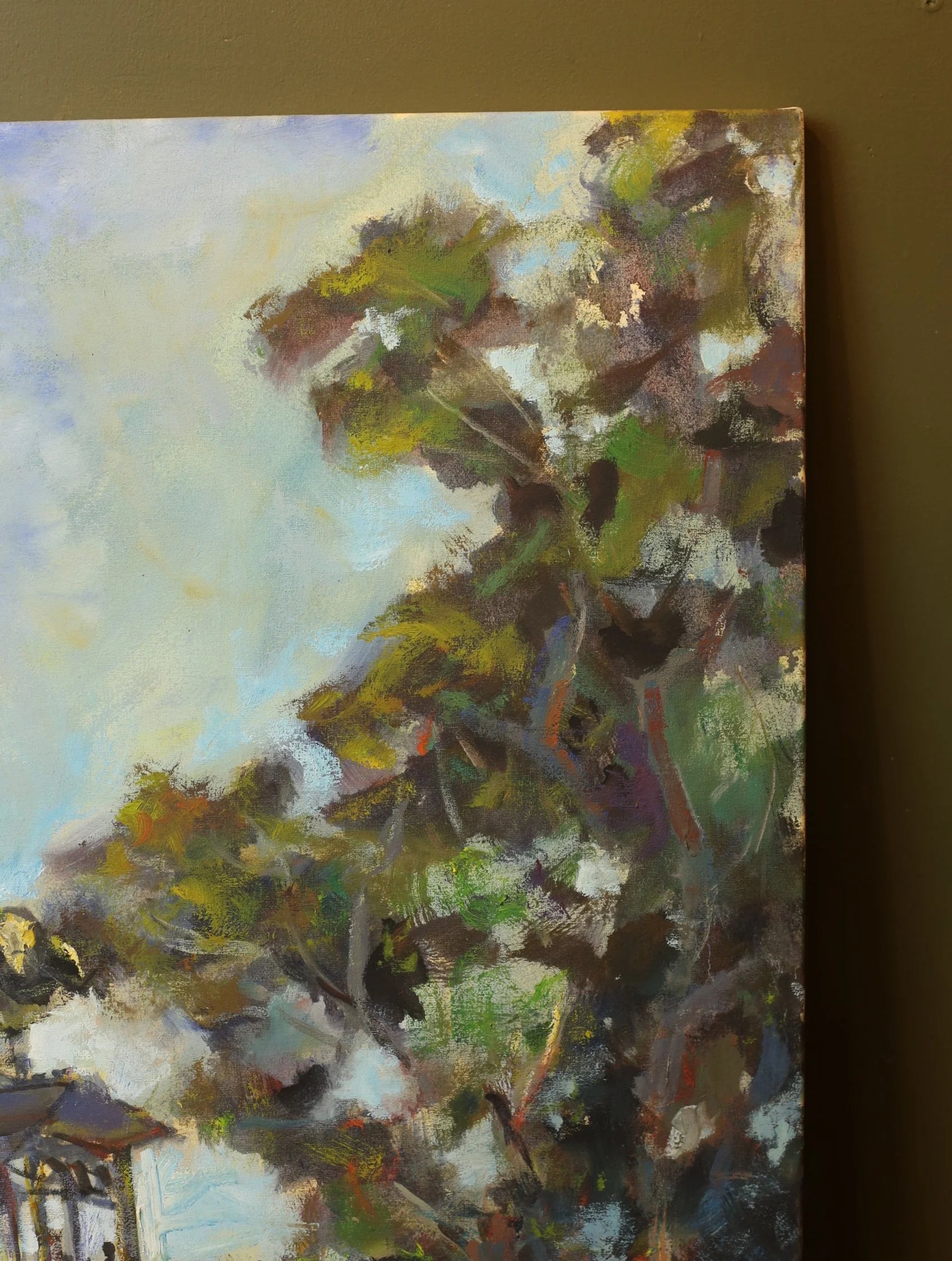 Impressionist Park Painting Signed by Meijueiro