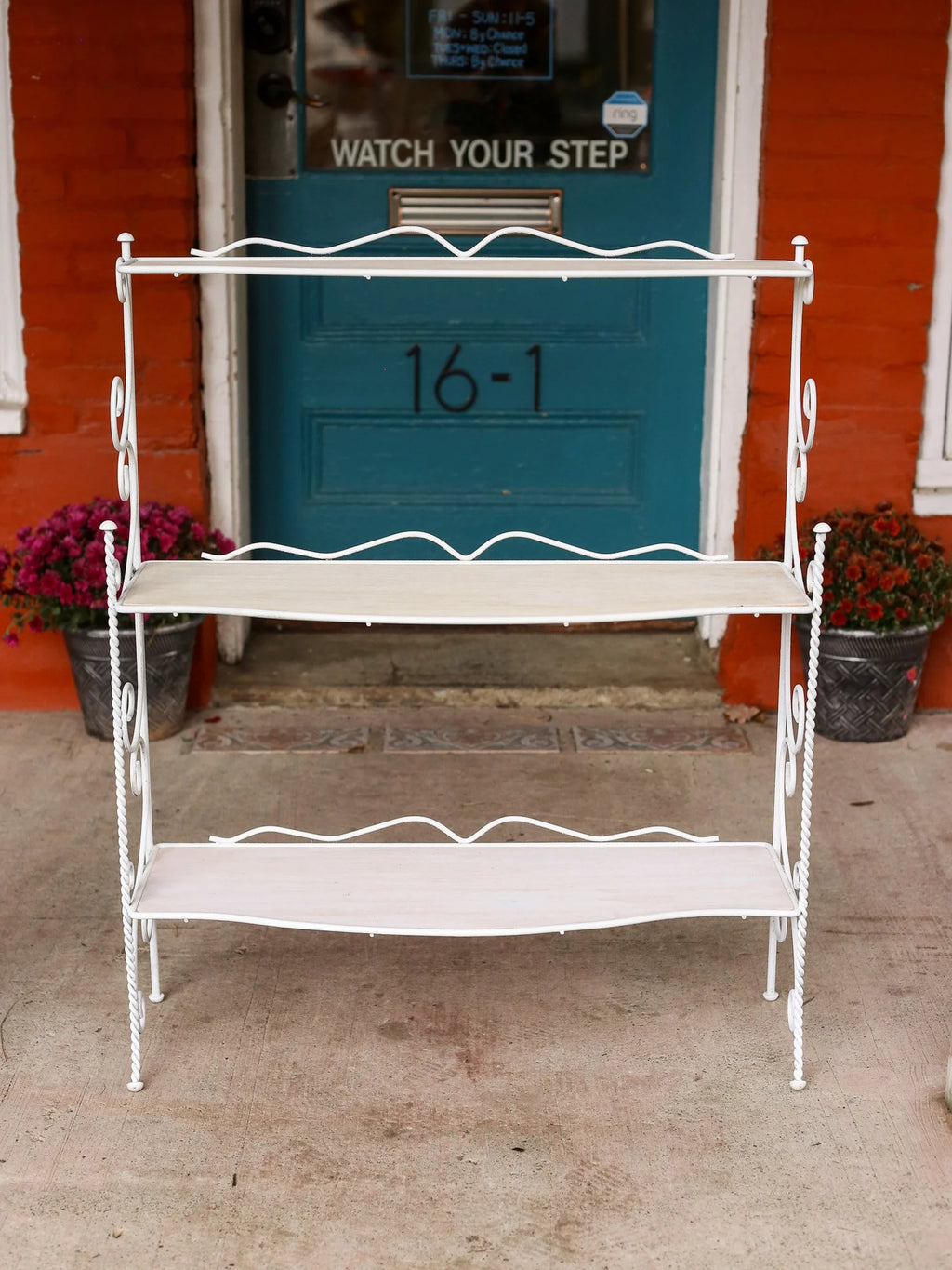 White Wrought Iron Plant Stand