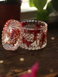 Antique Style Red Floral Resin Jar