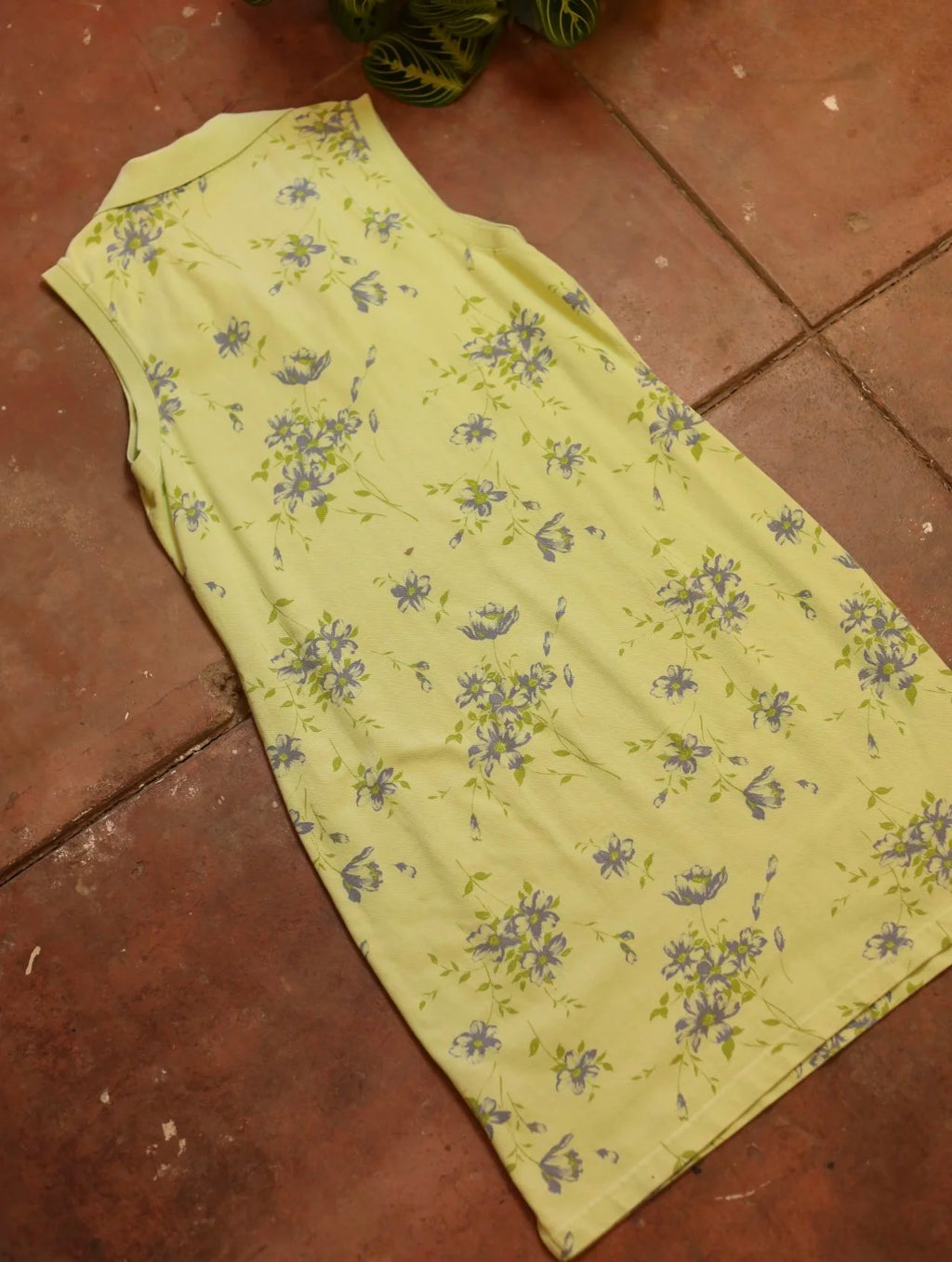90s Tennis Dress with Blue Flowers