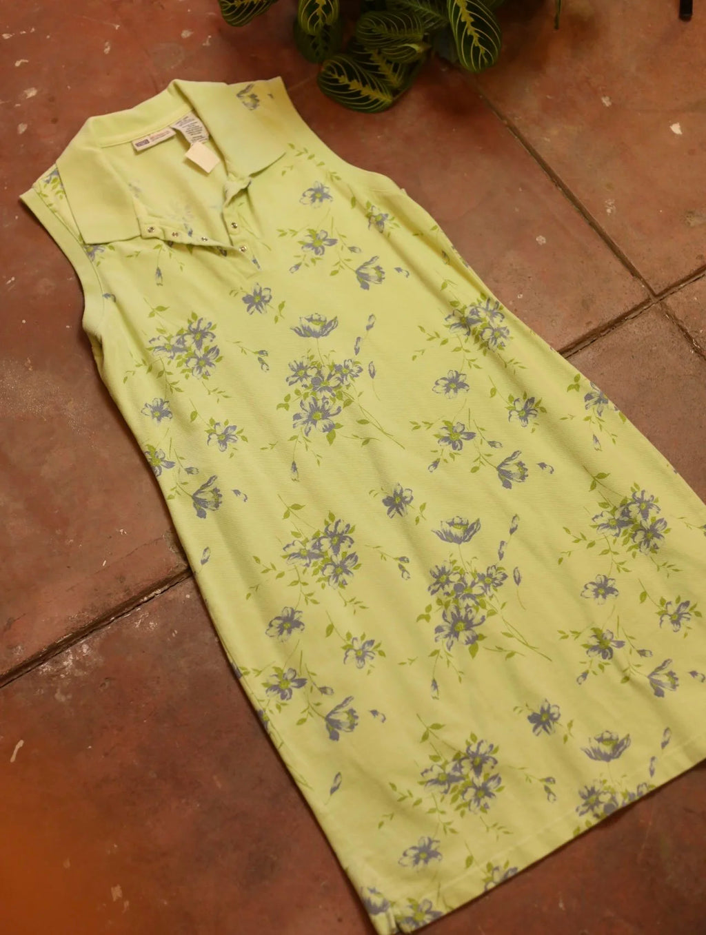 90s Tennis Dress with Blue Flowers