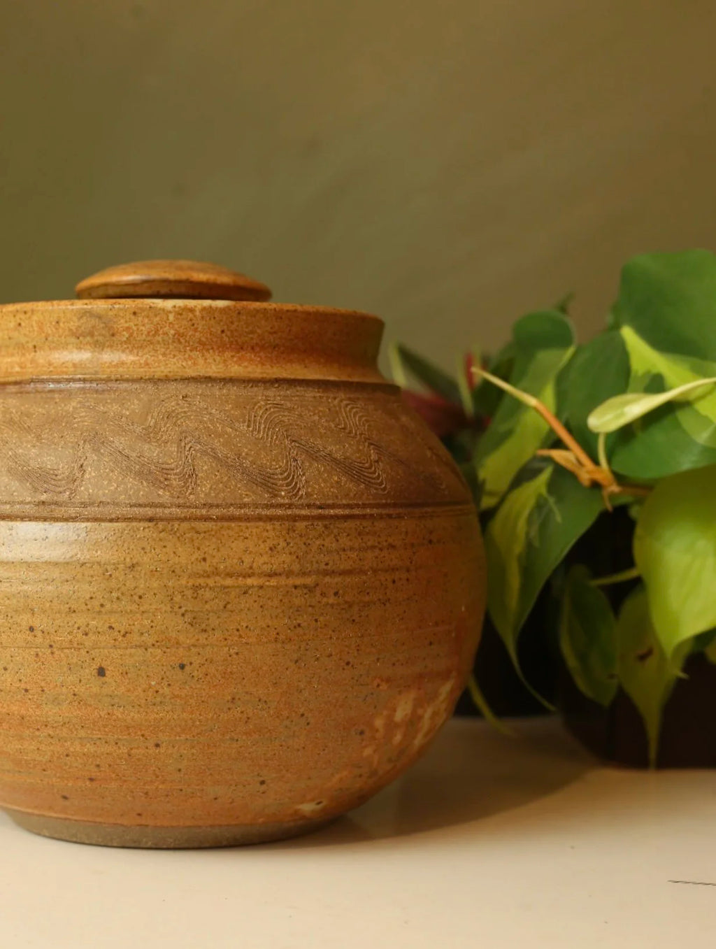 Stoneware Lidded Vessel Canister