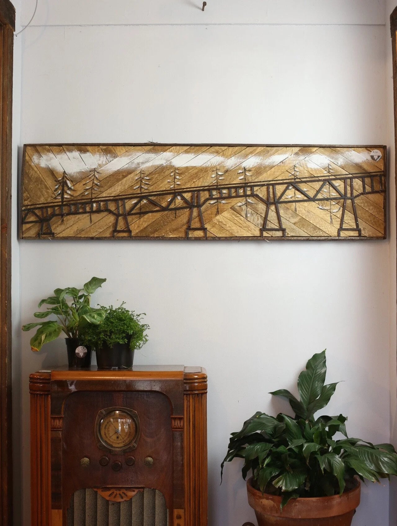 Winter Scene Railtrail Folk Art by Paul Dickerman