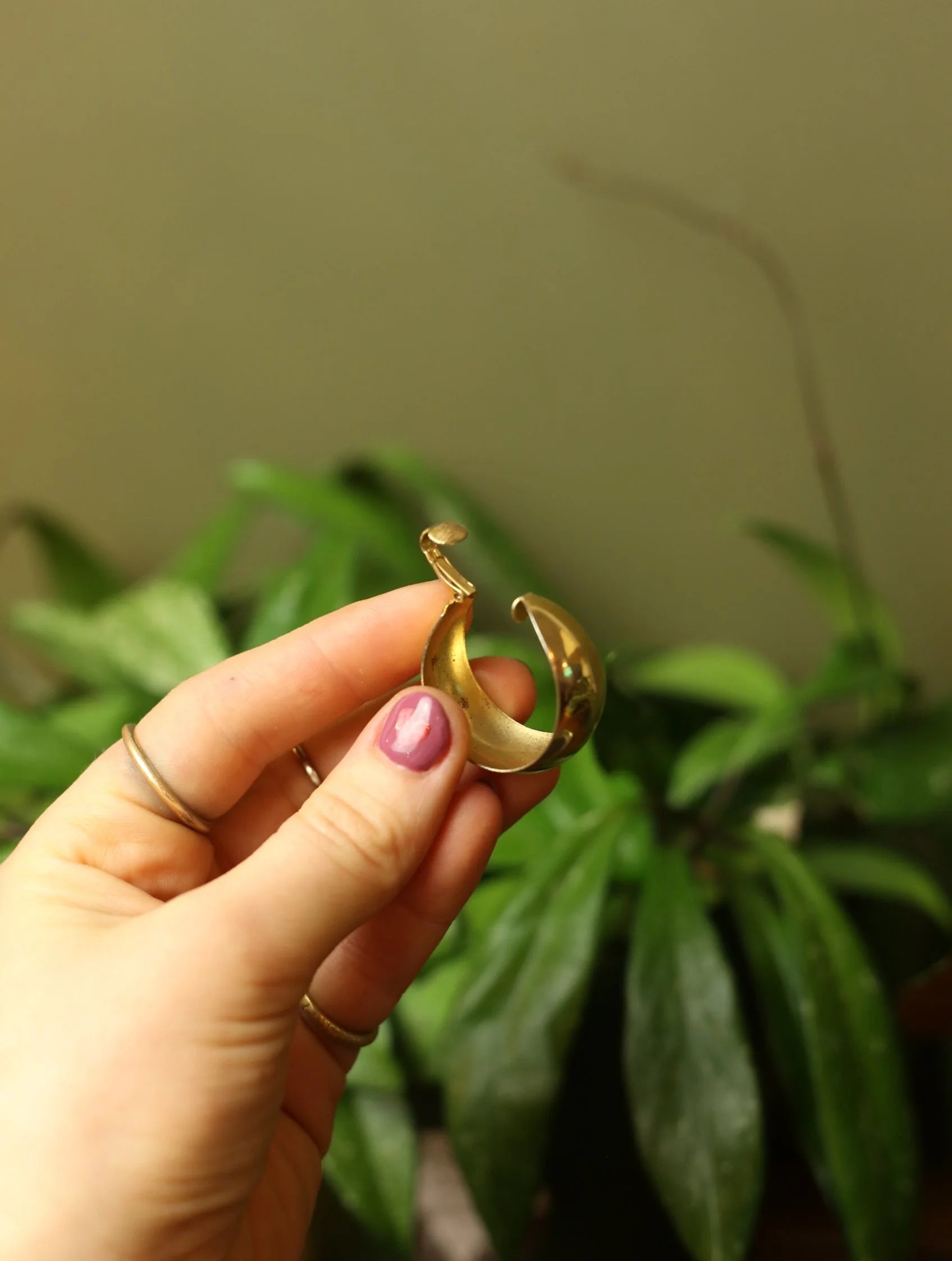 Gold Tone Hoop Clip On Earrings