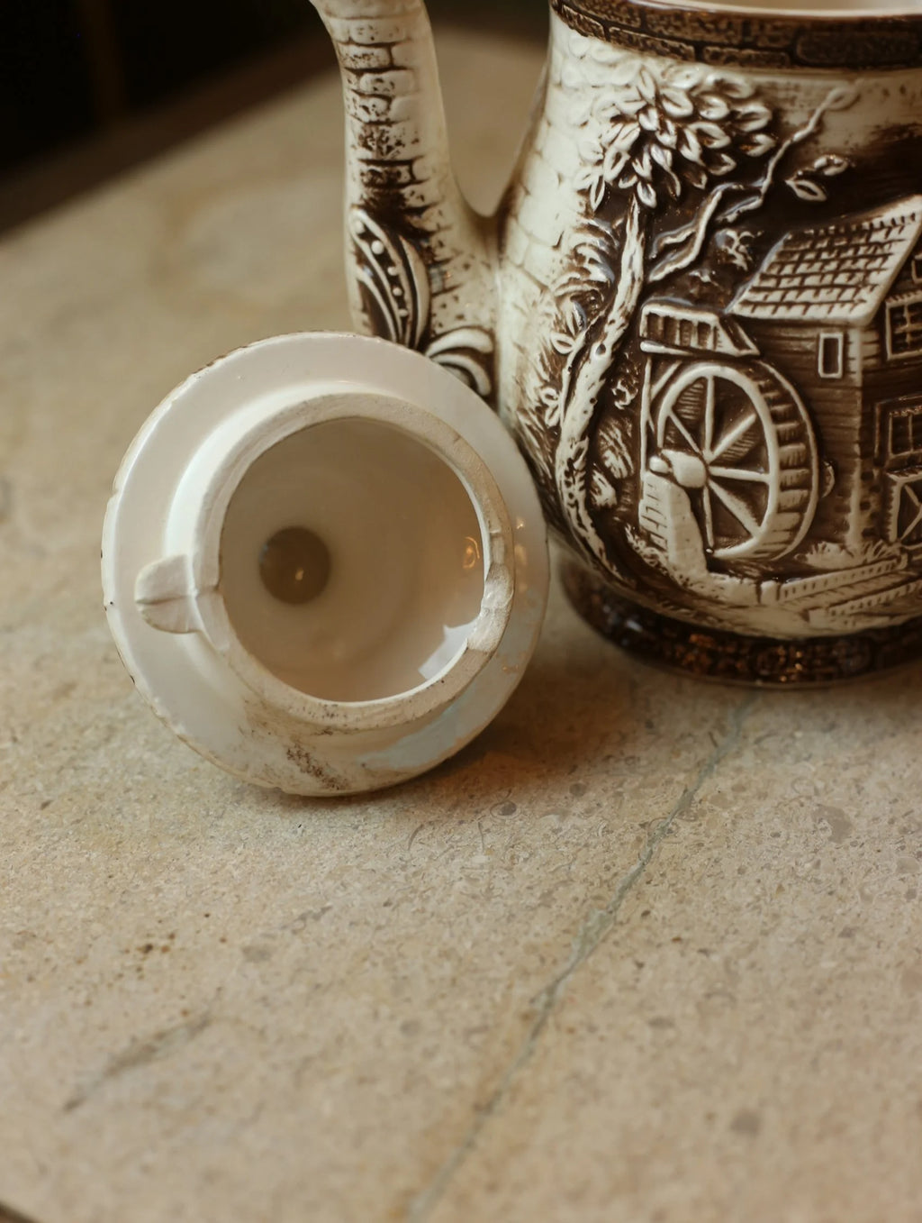 Vintage Watermill Teapot