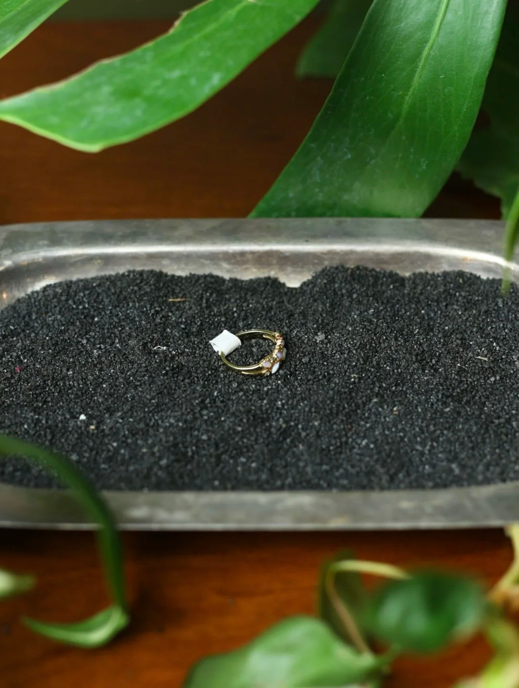 Opal Marquis Gold Tone Ring - Size 7