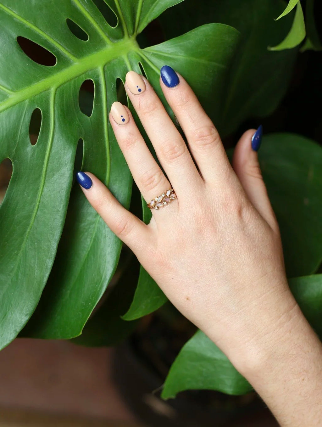 Opal Marquis Gold Tone Ring - Size 7