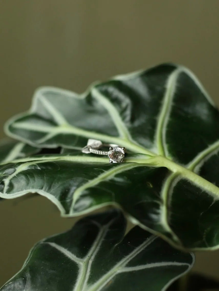 Cubic Zirconia Silver Tone Ring - Size 6.5