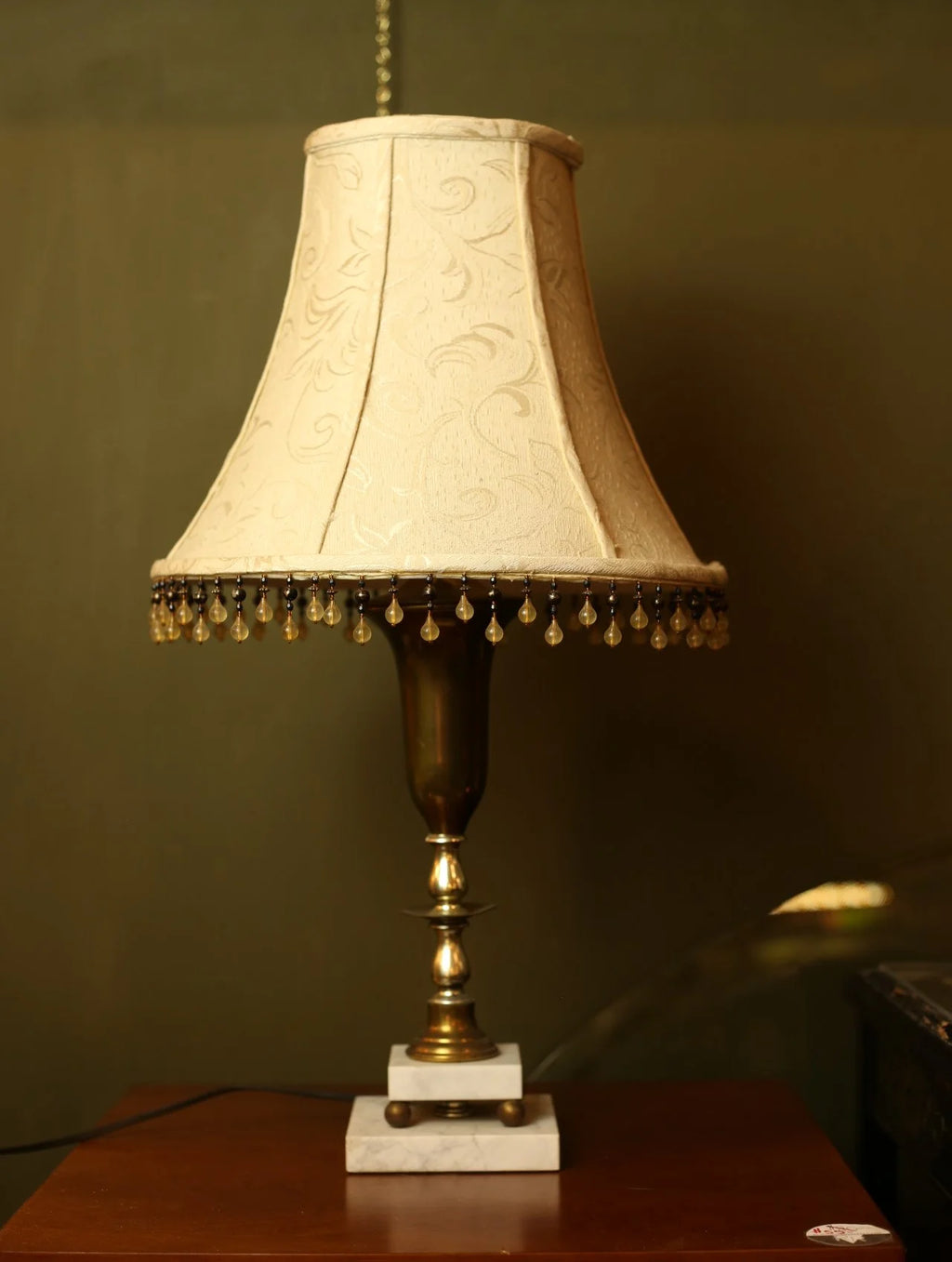 Vintage Marble Fringe Lamp