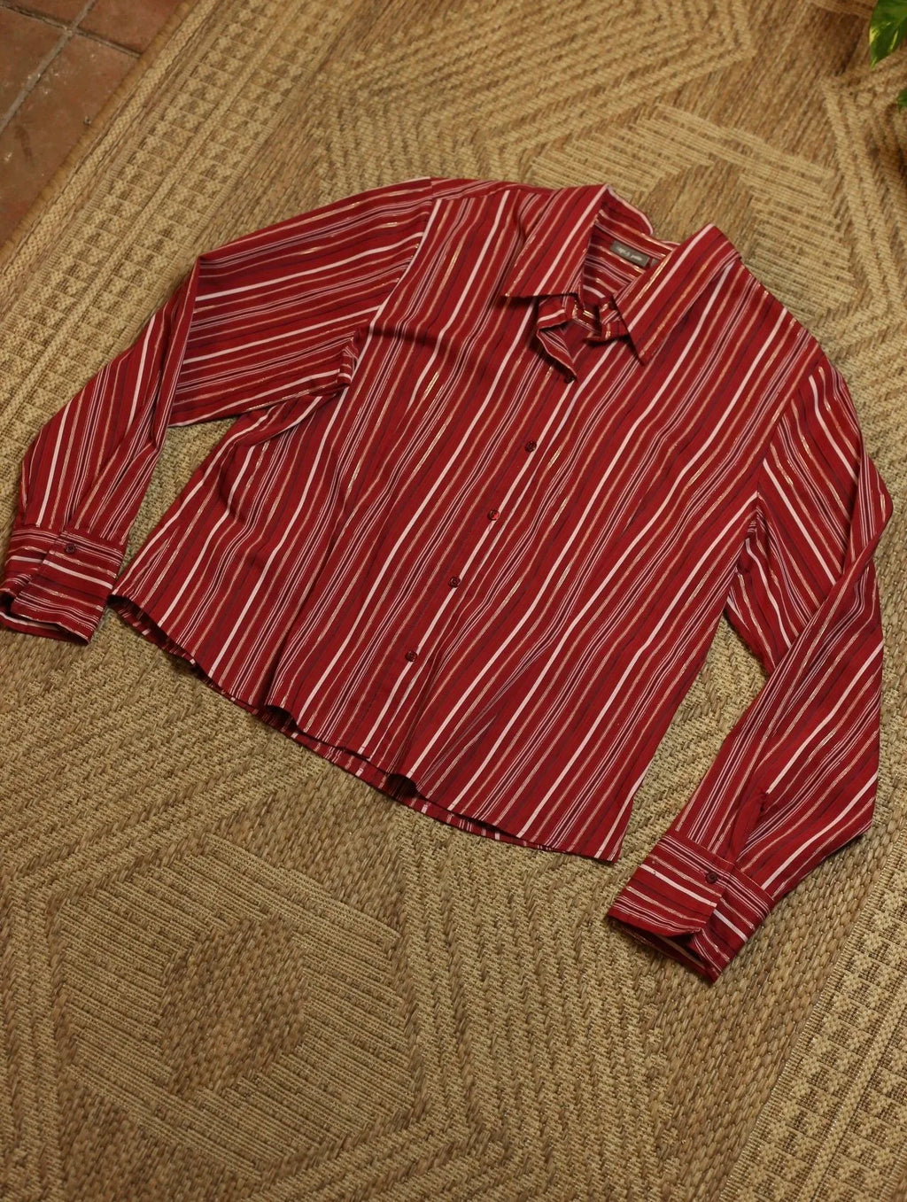 Red Striped Button Up