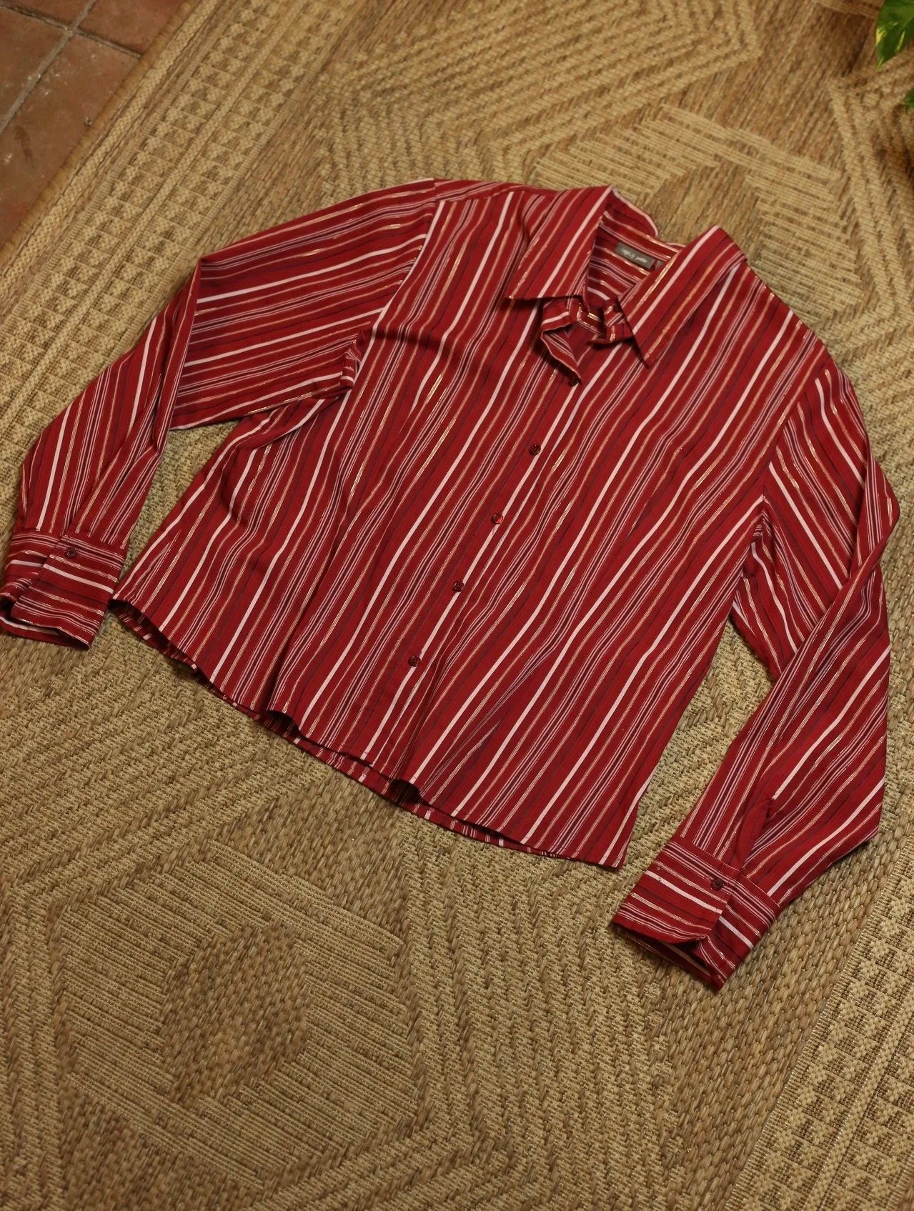 Red Striped Button Up