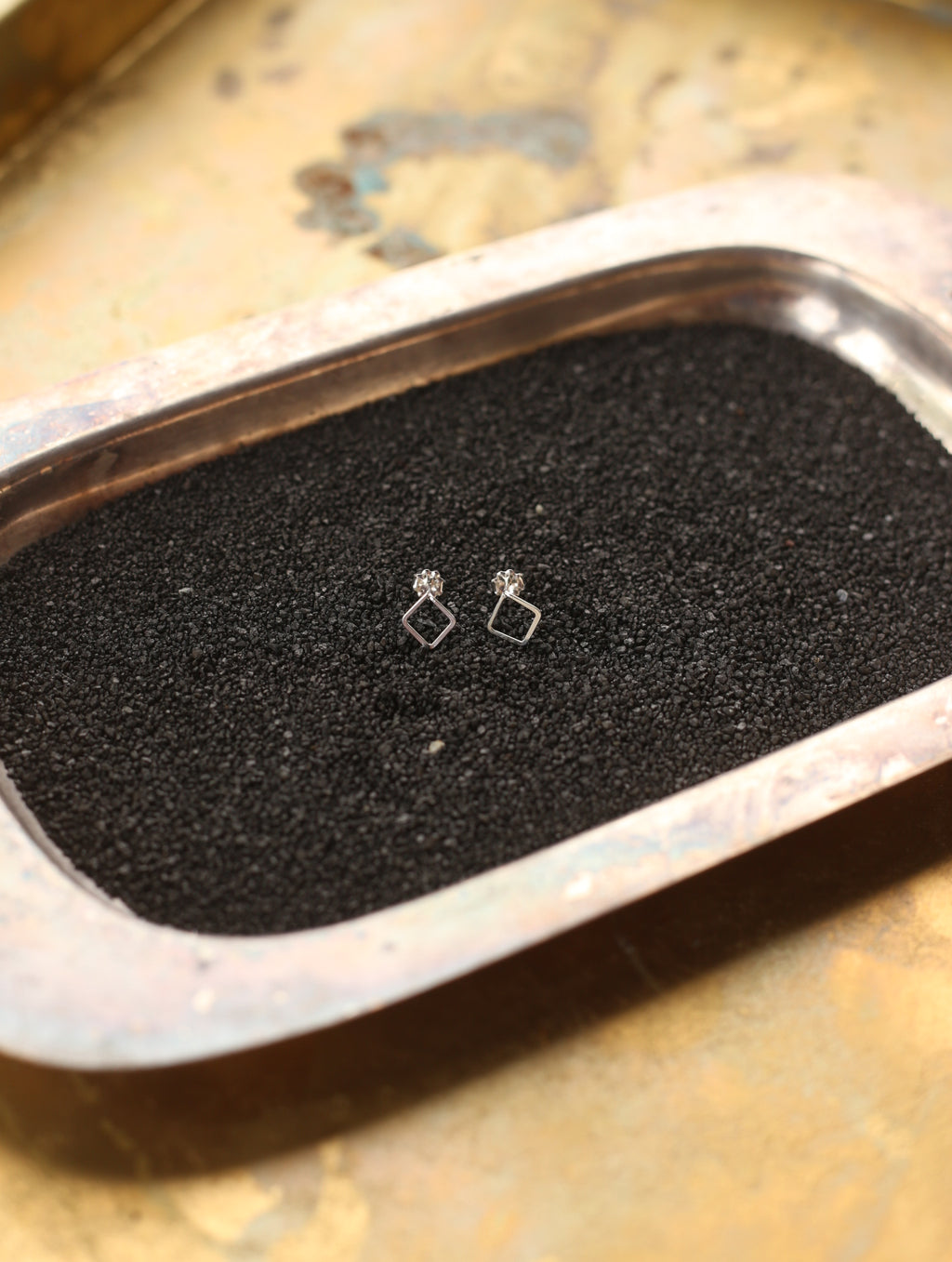 Diamond Shaped Stud Earrings