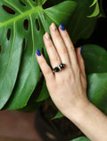 Double Black Gem Fidget Ring - Size 7.5