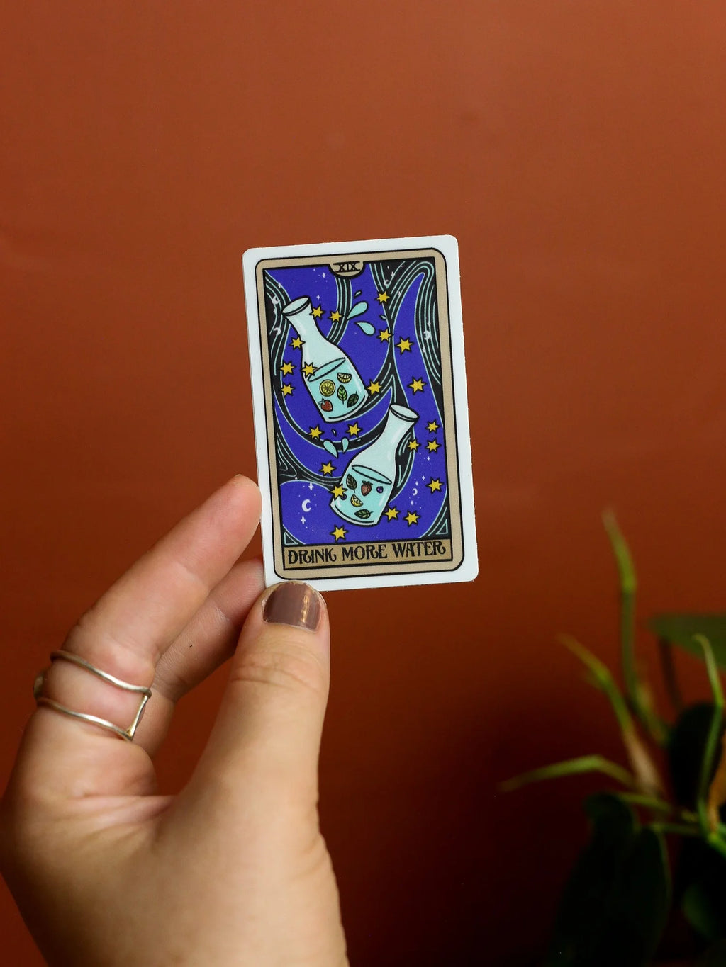 Drink More Water Tarot Card Sticker