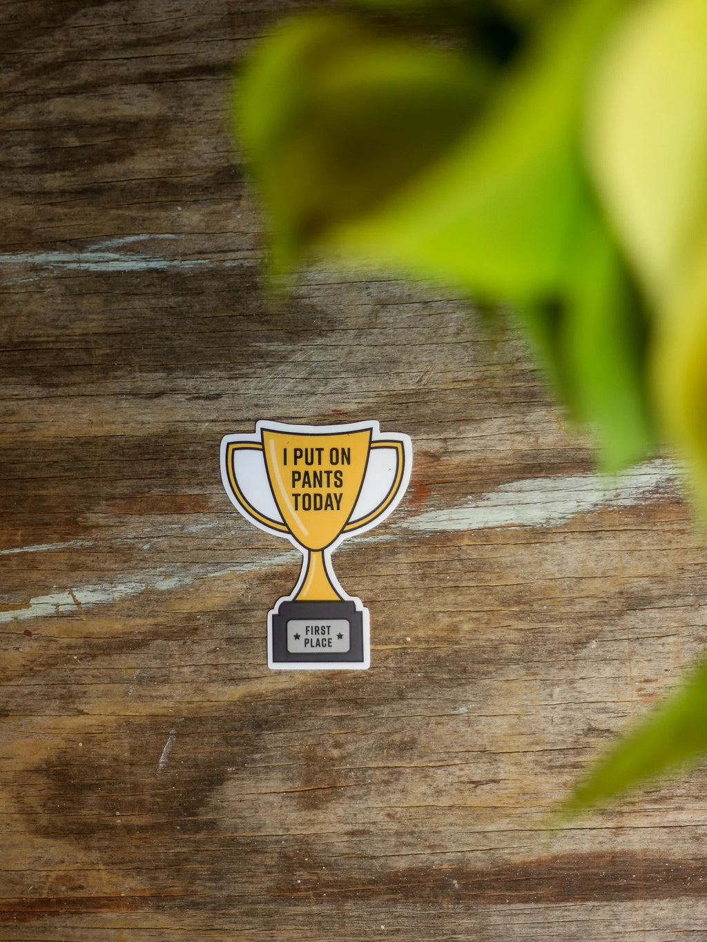 I Put On Pants Today Trophy Sticker