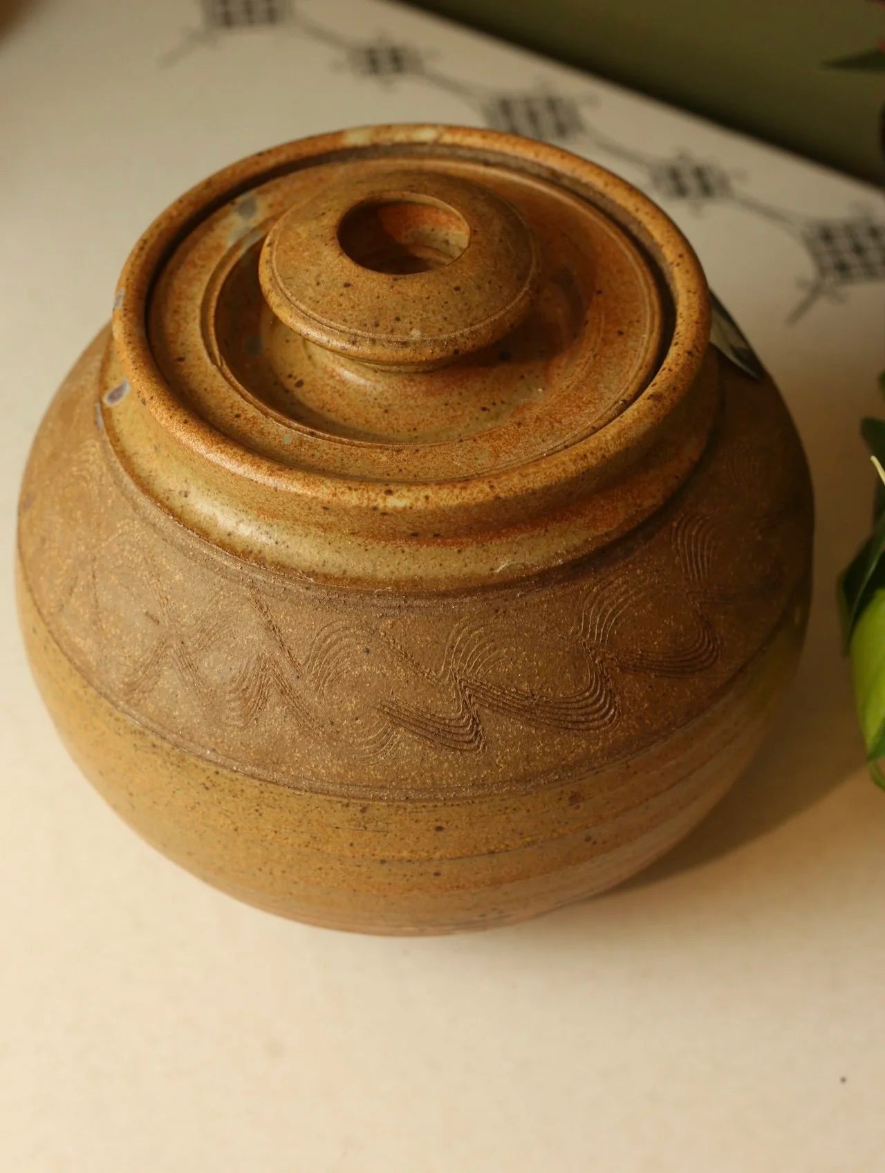 Stoneware Lidded Vessel Canister