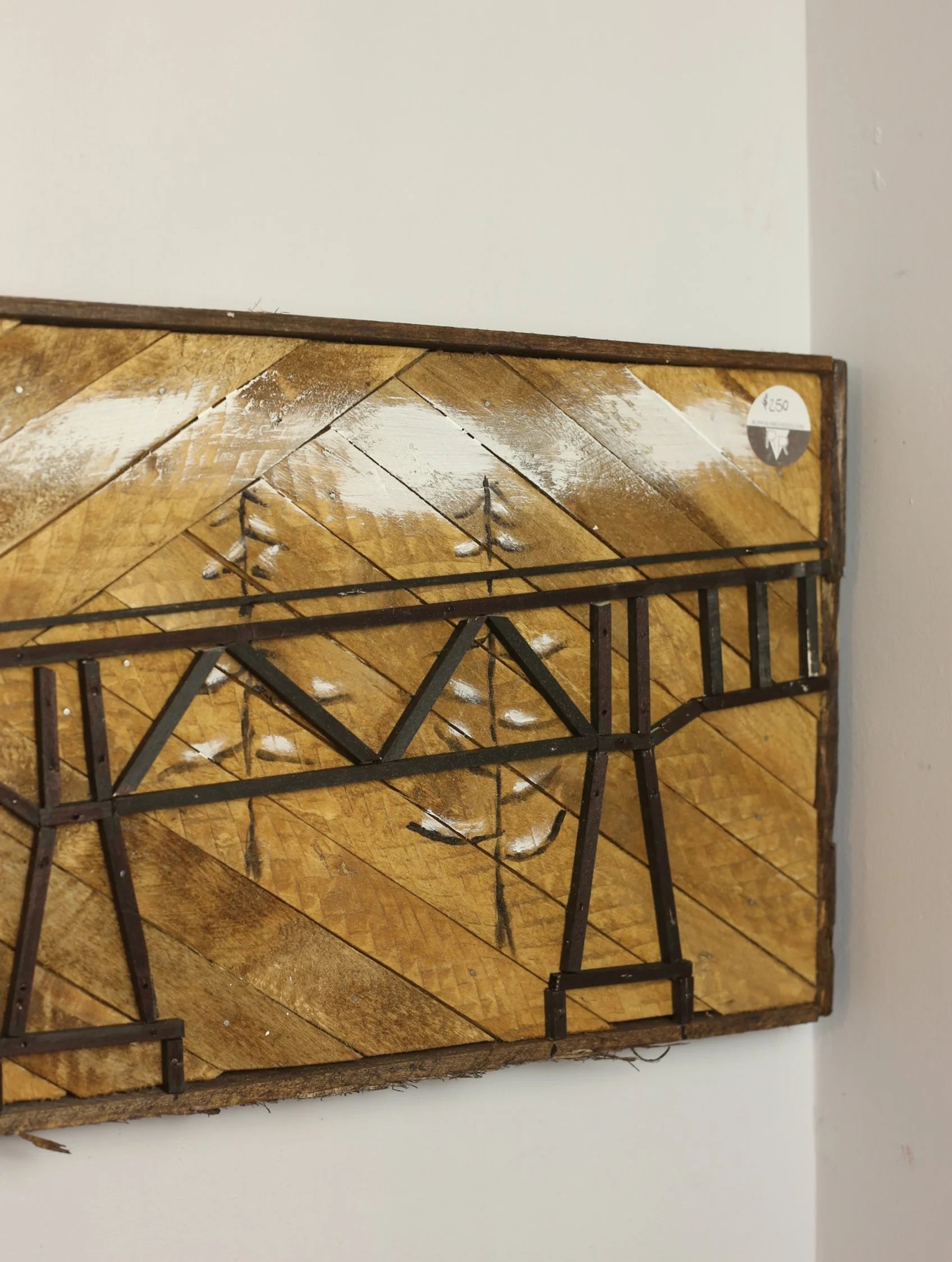 Winter Scene Railtrail Folk Art by Paul Dickerman