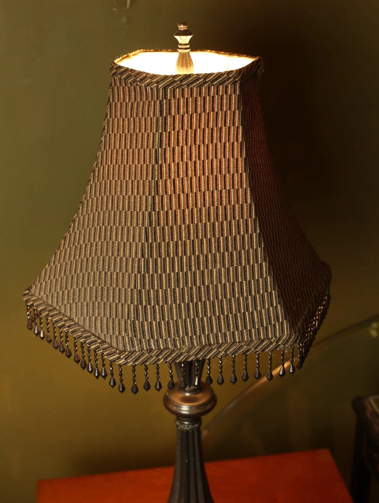 Vintage Black Fringe Lamp