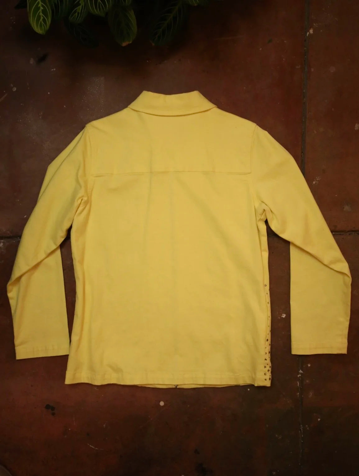 Yellow Bejeweled Denim Jacket