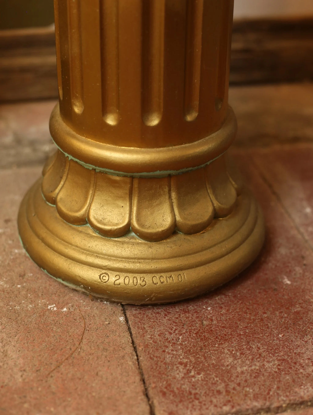 Gold Painted Column Plant Stands