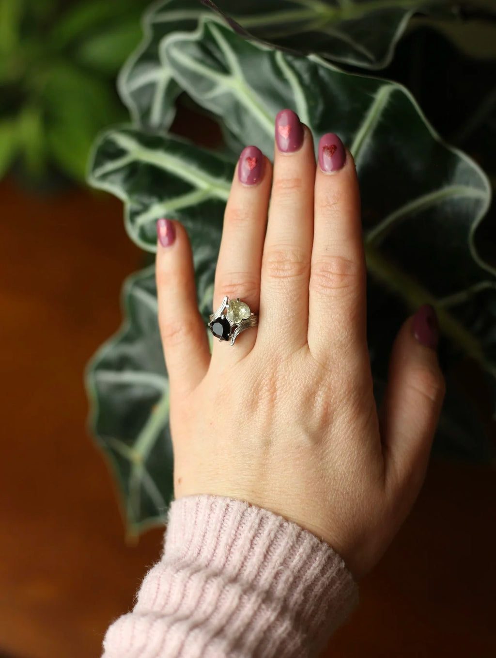1960 Night & Day Heart Adjustable Ring