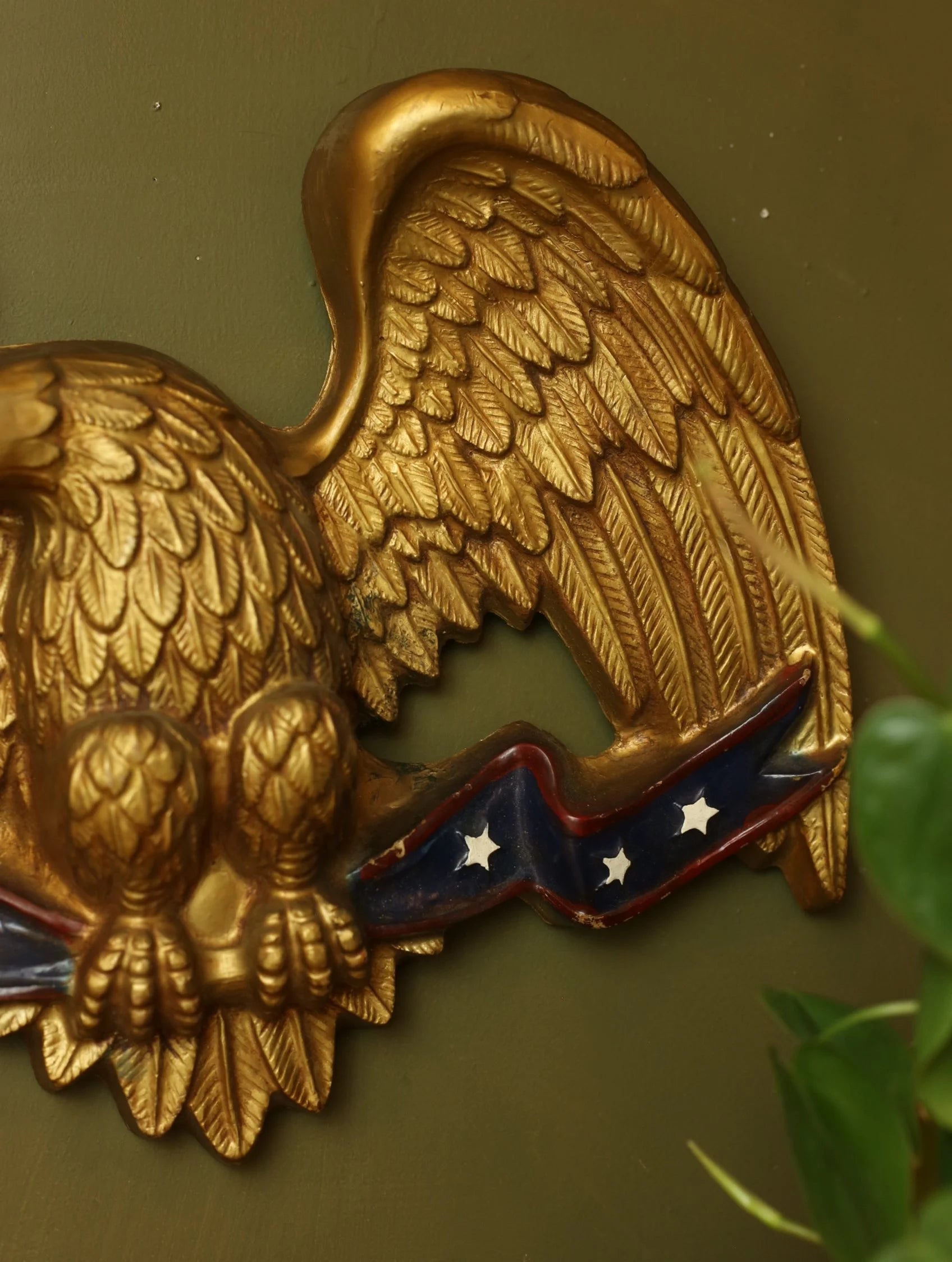 Gold Gilt Wood Eagle Wall Hanging