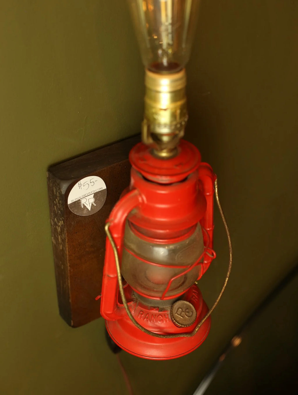 Red Lantern Sconce Lamp