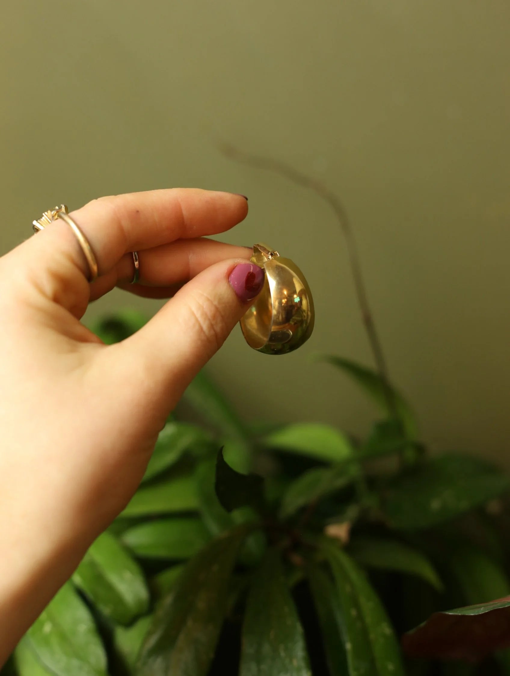 Gold Tone Hoop Clip On Earrings