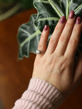 Cubic Zirconia Silver Tone Ring - Size 6.5