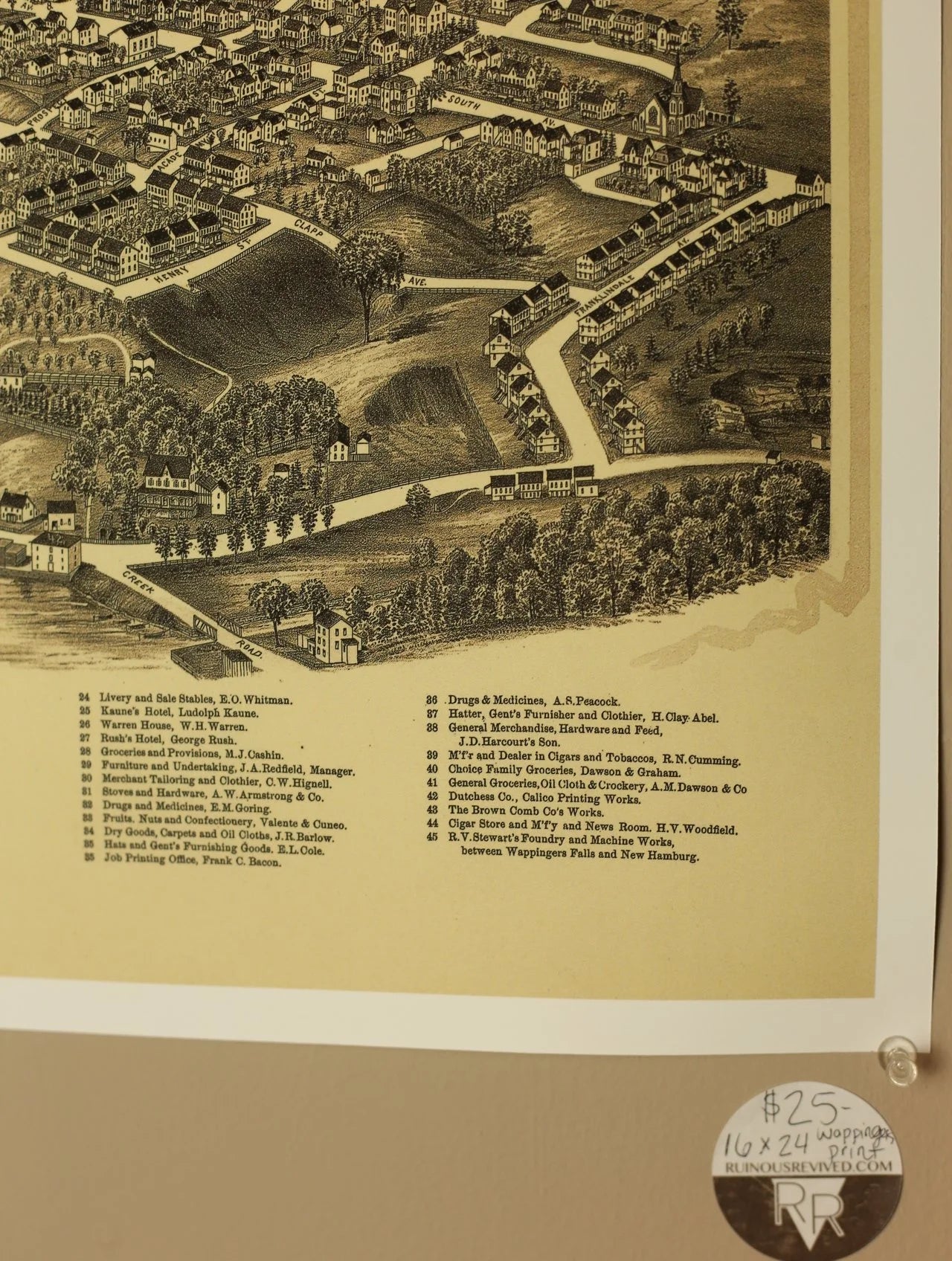 1889 Wappingers Falls Map Print 16 x 24