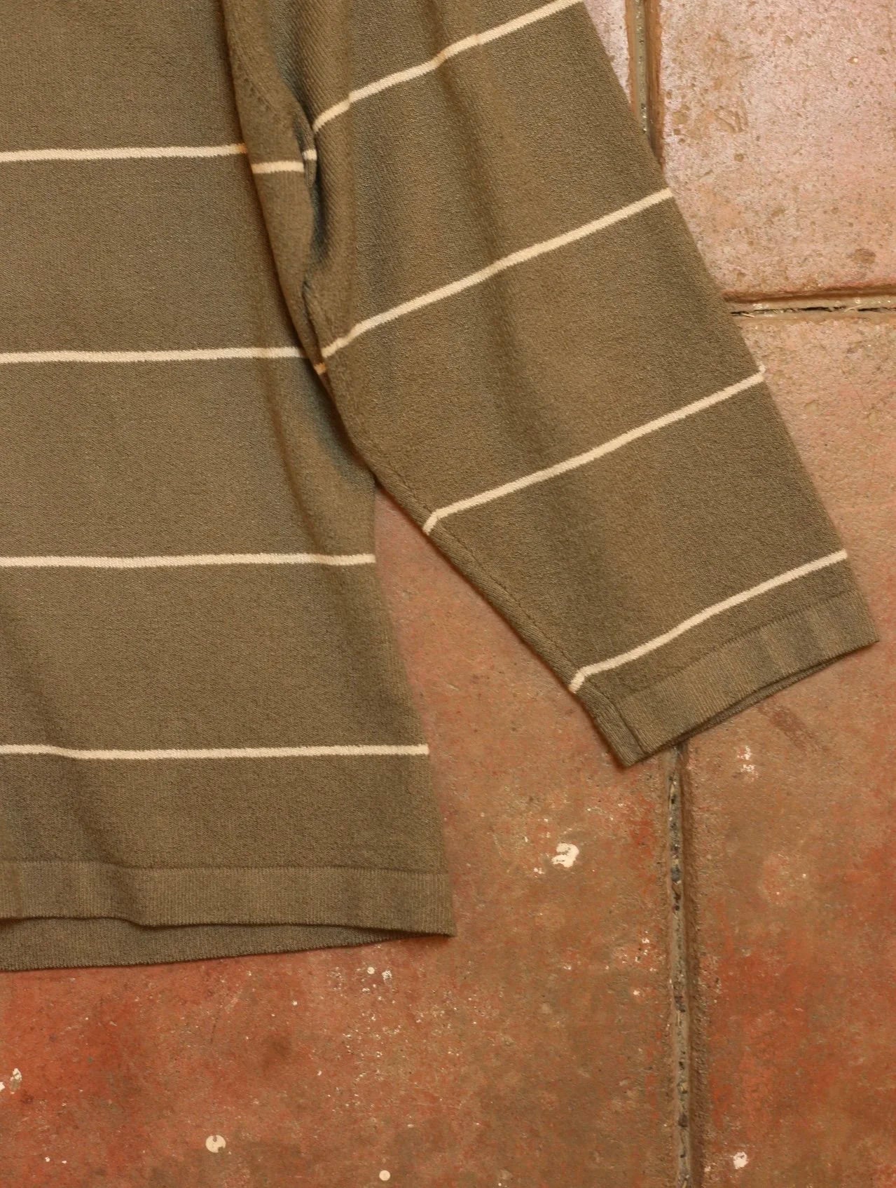 Faded Glory Green & White Striped Shirt