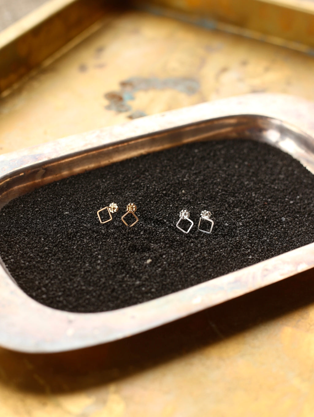 Diamond Shaped Stud Earrings