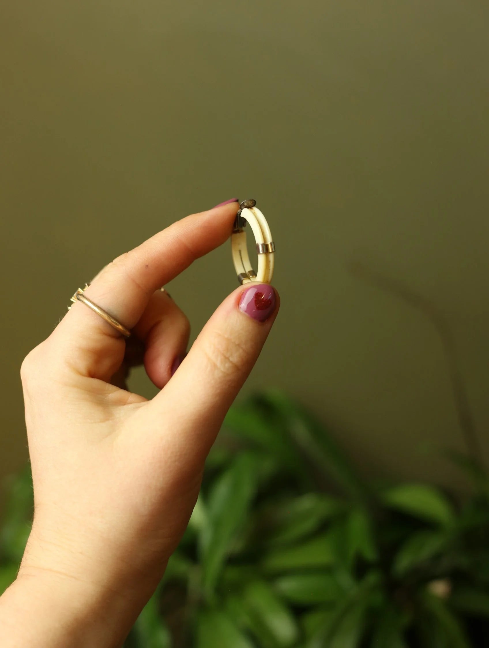 Cream Hoop Clip On Earrings