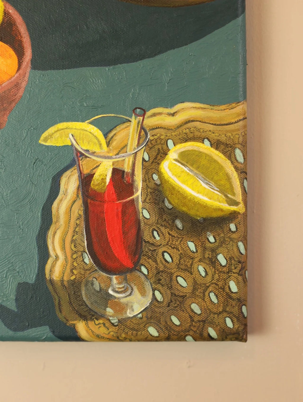 Still Life of Aperol Spritz & Lemons
